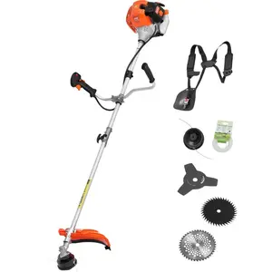 VEVOR String Trimmer, 42.7CC 2-Stroke, Gas Powered Weed Wacker, 16.9 Cordless Grass Trimmer, Multi-Functional Lawn Edger with Shoulder Strap 3T Blade, Weed Eater for Quick Grass Cleaning