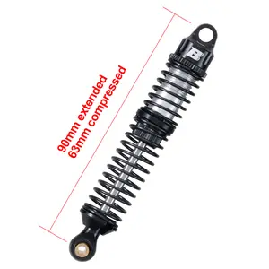 BATRAZZI 90mm Oil-Filled Aluminum Shocks for FCX10 and Other 1/10 RC Crawlers (4pcs)-Machined Durable Suspension