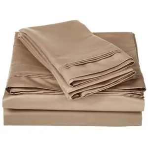 Egyptian Cotton 1000 Thread Count Solid Sheet Set Olympic Queen-Taupe