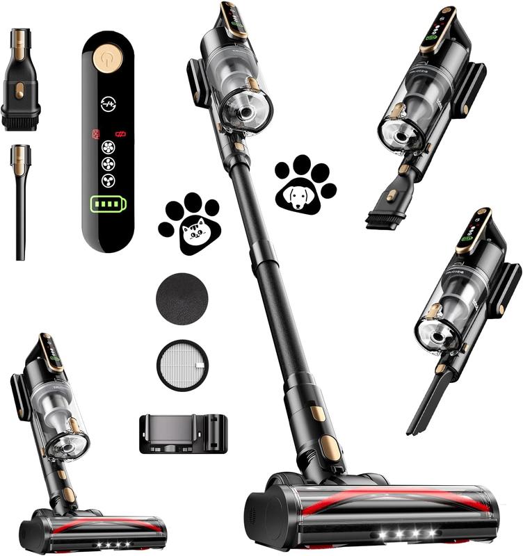 Trucozie Cordless Vacuum Cleaner-T352, 45Kpa 50 Mins Runtime Self-Standing Stick Vacuum Cleaners for Home, Powerful Suction, Lightweight, LED Touch Screen 8 in 1 Vacuum for Pet Hair, Carpet, Hardwood Floor Trucozie Cordless Vacuum Cleaner-T352, 45Kpa 50 Mins Runtime Self-Standing Stick Vacuum Cleaners for Home, Powerful Suction, Lightweight, LED Touch Screen 8 in 1 Vacuum for Pet Hair, Carpet, Hardwood Floor