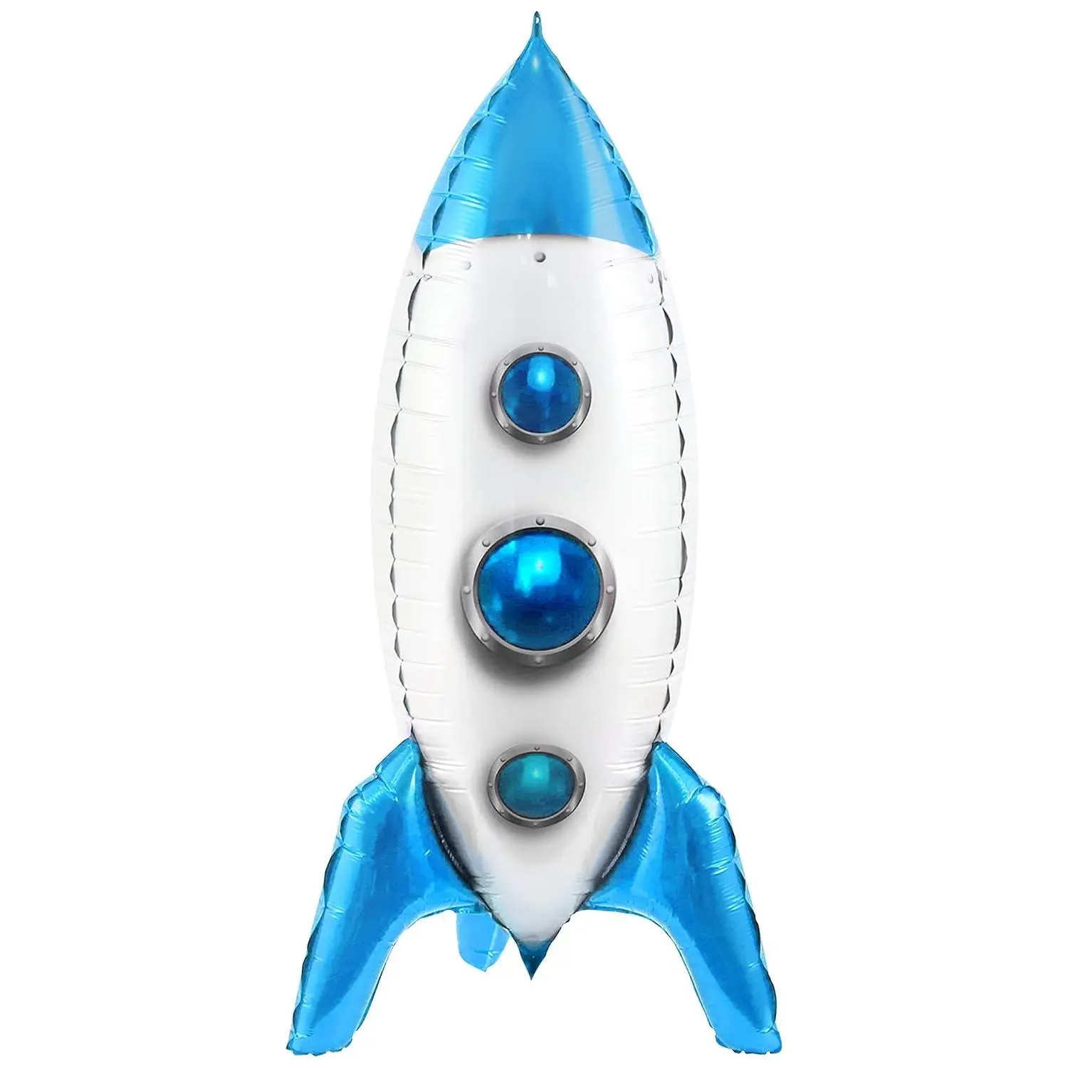 Big 33 Inch Blue Rocket Balloon - Space Birthday Decorations | Large Rocket Ship Balloon | Space Balloons For Space Decorations | Blue Space Ship Balloon For Outer Space Party Decorations