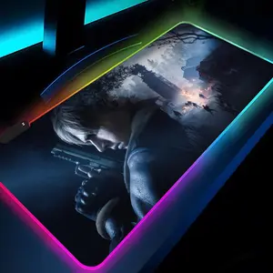 Game R-resident evil 4 Mouse Pad Rgb Xxl Extended Mousepad Laptop Mat Gaming Mousepad Backlit Keyboard Gamer Girl Table Pads Desk Gaming Items