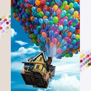 1 set of DIY diamond painting kit, 5D diamond art set, DIY decoration of house, balloons, sky mosaic, diamond art, DIY art home decor, Handicraft