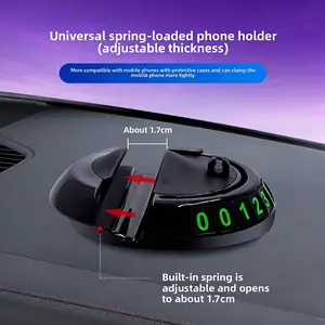 Car Phone Holder Temporary Parking Number Plate Dashboard Placement Pad Instrument Panel Navigation Multi-Functional Anti-Slip Mat Cell Phone Car Mount Cellphone Car Mount