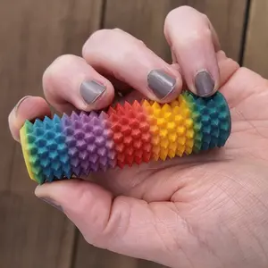 Rainbow Spiky Fidget Roller | Sensory Toy for Anxiety & Focus | ADHD Stim Tool with Hidden Compartment