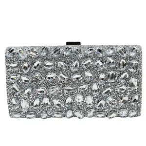 2026 Luxury Silver Rhinestone Bling Banquet Handbag, Women's Cheongsam Bag Elegant Exquisite Diamond-Encrusted Everyday Purse Clutch Bag Crossbody Bags Shoulder Bag  for Women, Perfect For Party, Wedding, Prom, Dinner/Banquet