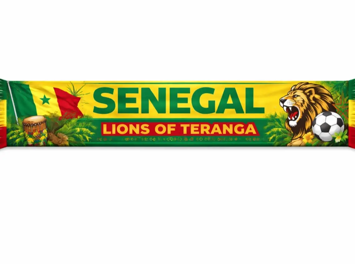 Senegal Flag Scarf - Lightweight, Patriotic Style Scarf for Soccer Fans, Flag Themed Graphic Multicolor Fashion Shawl, Flag Themed Scarves, Graphic Multicolor Scarves