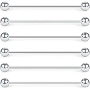 6PCS 16G Industrial Barbell Cartilage Earring Body Piercing Jewelry 28mm 32mm 35mm 38mm 40mm