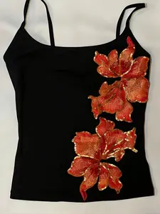 Y2K Hibiscus Print Cami | Slim Fit Spaghetti Strap Top | Evening/Club/Street Style | Lightweight Trendy Vacation/Party Wear Camisole for Women