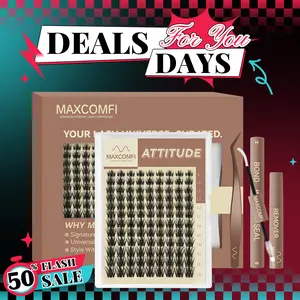 MaxComfi Attitude Cluster Eyelashes - Spike, Fluffy, Volume Individual, Perfect Density Lashes for At-Home DIY Makeup, Summer Beauty & Personal Care Cosmetic, Volume Individual Clusters