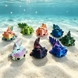 8-Piece Set, 3D Printed Cute Axolotl Models, Jointed, Articulating Figurines, Animal Figurines, Animal Decorations, Desktop Decor, Garden Aquarium Landscape, Creative Gift for Friends Family