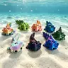 8-Piece Set, 3D Printed Cute Axolotl Models, Mini Figurines, Animal Decorative Figurines, Jointed, Articulated Animal Figurines, Desktop Decor, Garden Aquarium Decoration, Halloween Christmas Gift!