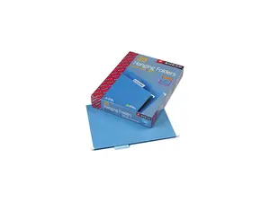 Smead 64060 Hanging File Folders, 1/5 Tab, 11 Point Stock, Letter, Blue, 25/Box