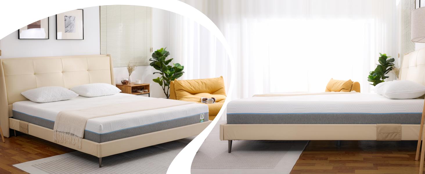 Mattress Gel Memory Foam Queen Size Mattresses in a Box for Back Pain Relief, Firm Foam Bed-Mattress for for Cool Sleep, CertiPUR-US Certified