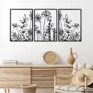 Flower Pattern Wall Decor, 1 Count Modern Iron Wall Art, Wall Decor for Home Living Room Bedroom Office, Home Decor, Modern Home Decoration, Home Decor Products