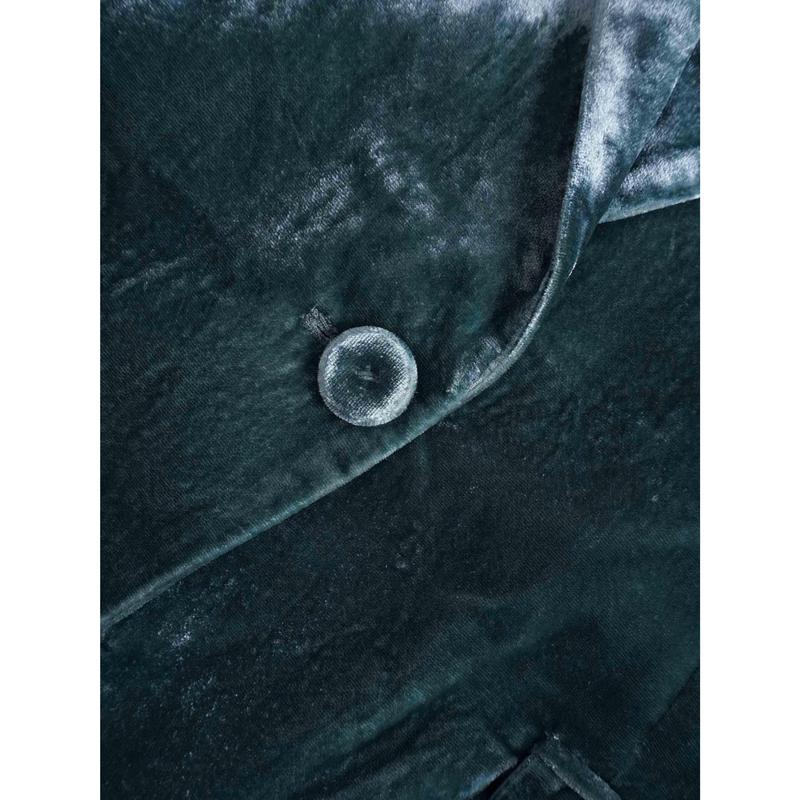 Velvet Blazer-Teal