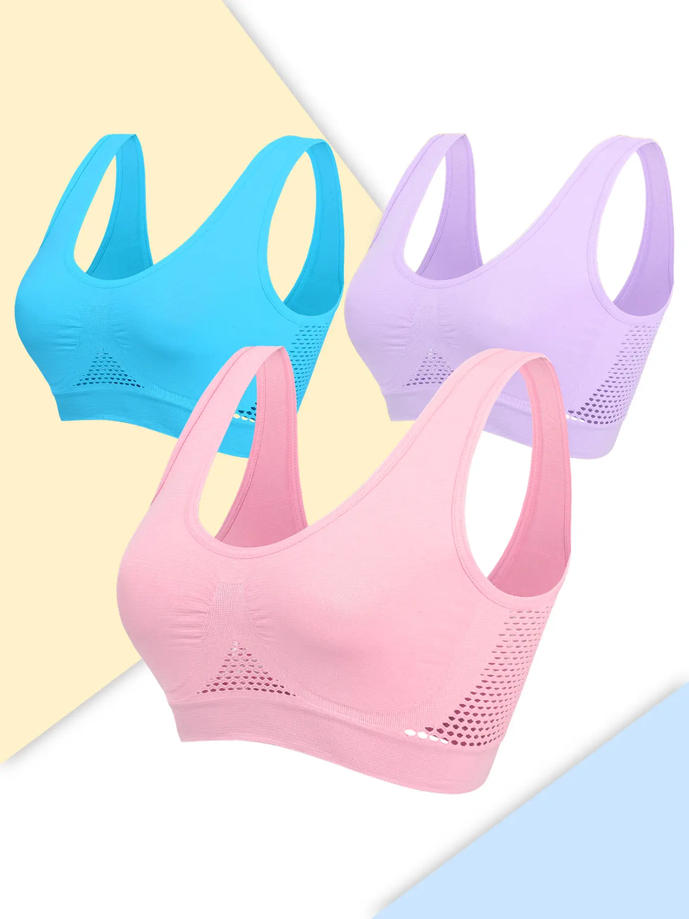 blue + light purple + pink.