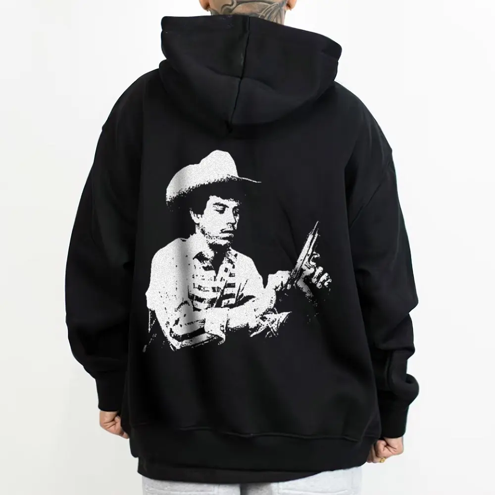 Women's Oversize Polyester-Cotton Long Sleeve Casual Hoodie - Unisex Chalino Sanchez Graphic Sweatshirt, Chicano Themed Pullover