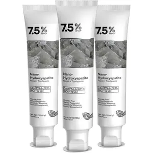 Nano Hydroxyapatite Toothpaste 7.5%25 nHAP, 4.23 oz – Enamel-Strengthening • Fluoride-Free Natural Peppermint Ideal for Sensitive Teeth whitening guru strips Oral push