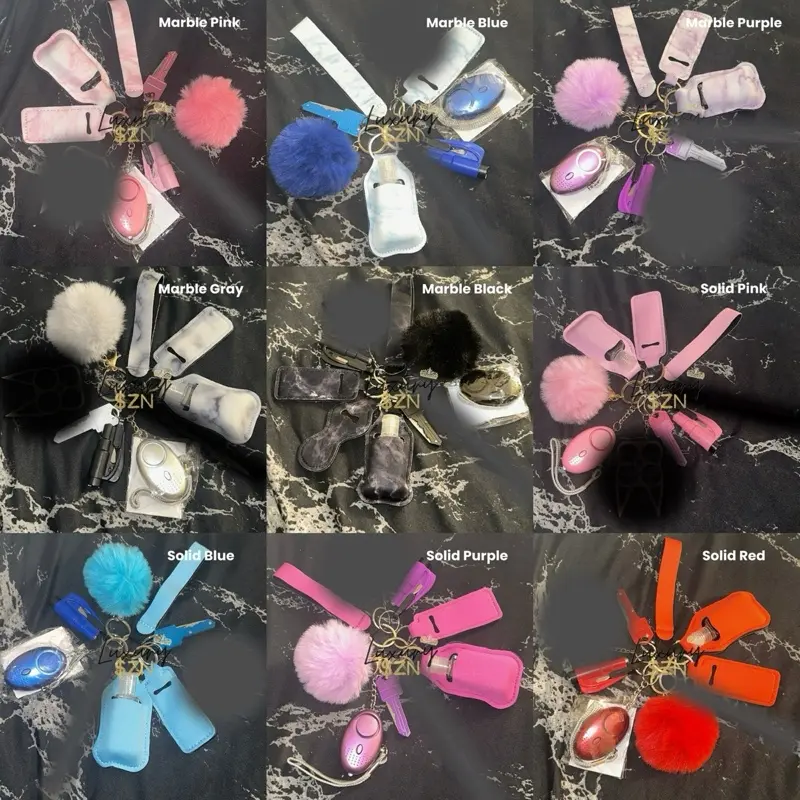 Pretty & Prepared Keychain Set | 9-Piece Female Everyday Essentials | Fashion Accessories for Women