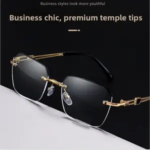 Rimless Photochromic Reading Glasses - Say Goodbye to Eye Strain! Anti-Blue Light & UV Protection for Office & Outdoor