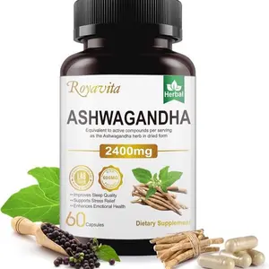 NEW 2026!!! Royavita Ashwagandha Supplements 2400mg Organic with Black Pepper Vitamin B12 & B6 for Max Absorption Stress Relief Athletic Performance for Men &...