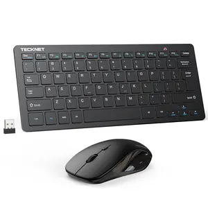 TECKNET Wireless Keyboard and Mouse Combo, Mini Cordless Computer Keyboard and Mouse Set 2.4GHz, Silent Adjustable 1600 DPI, Quiet Click, Lag-Free for Computer, Laptop, PC, Windows, Mac, Chrome OS