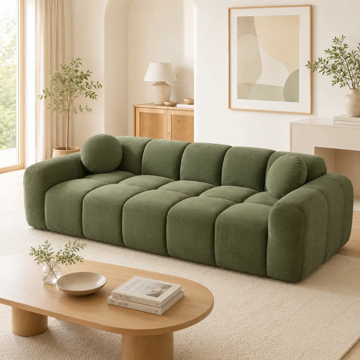 No Assembly Boneless Couch livingroom,Modern Deep Seat affordable Cloud Sofa 98.4",High-Density Foam,Soft Yet Supportive,Oversized Upholstered 3-Seater for couches living room furniture,Oversized Plush compressed sofa floor seats