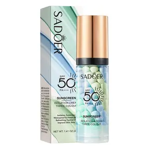Primer for Face Before Makeup,One Step Color Corector Primer,SPF 50 PA+ 3 In 1 Sunscreen Isolation Cream,Color Correcting Facial Serum Oil Control & Moisturizing Skin Tone