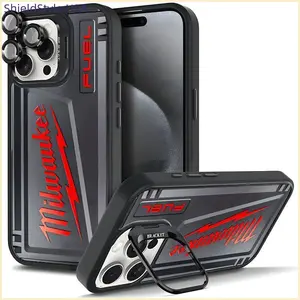 Milwaukee Walkman Casing For iphone 17 16 15 14 13 12 11 PRO PLUS MAX Hard TPU Metal lens frame Film With Bracket Stand Gift Shockproof Protection Anti-Drop Protective Protector Phone Cases Shell Cover Shockproof Creative