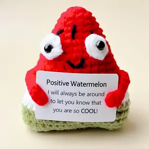 Adorable Hand Knitted Watermelon Emotional Support Plush, Soft Squeezable Stuffed Toy, Perfect Christmas Presents & Holiday Gifts, Ideal Birthday Gifts for Women, Gifts for Men, Gifts for Women, Teacher Appreciation Gifts, Birthday Gifts & Heartwarming Gi