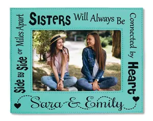 Distance Sister Picture Frame Personalized Best Friends Forever Birthday Present Sibling Gift Idea Best Big Little Sisters Womens Sis Photo
