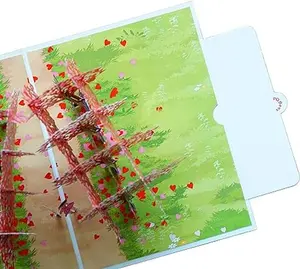 Pop Up Anniversary Card, 3D Wedding Birthday Card for Significant Other (Size 6 x 8 In - Romantic Couple Heart Tree Path).