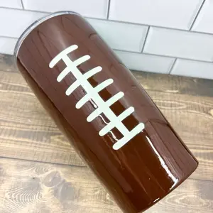Football coffee tumbler water bottle