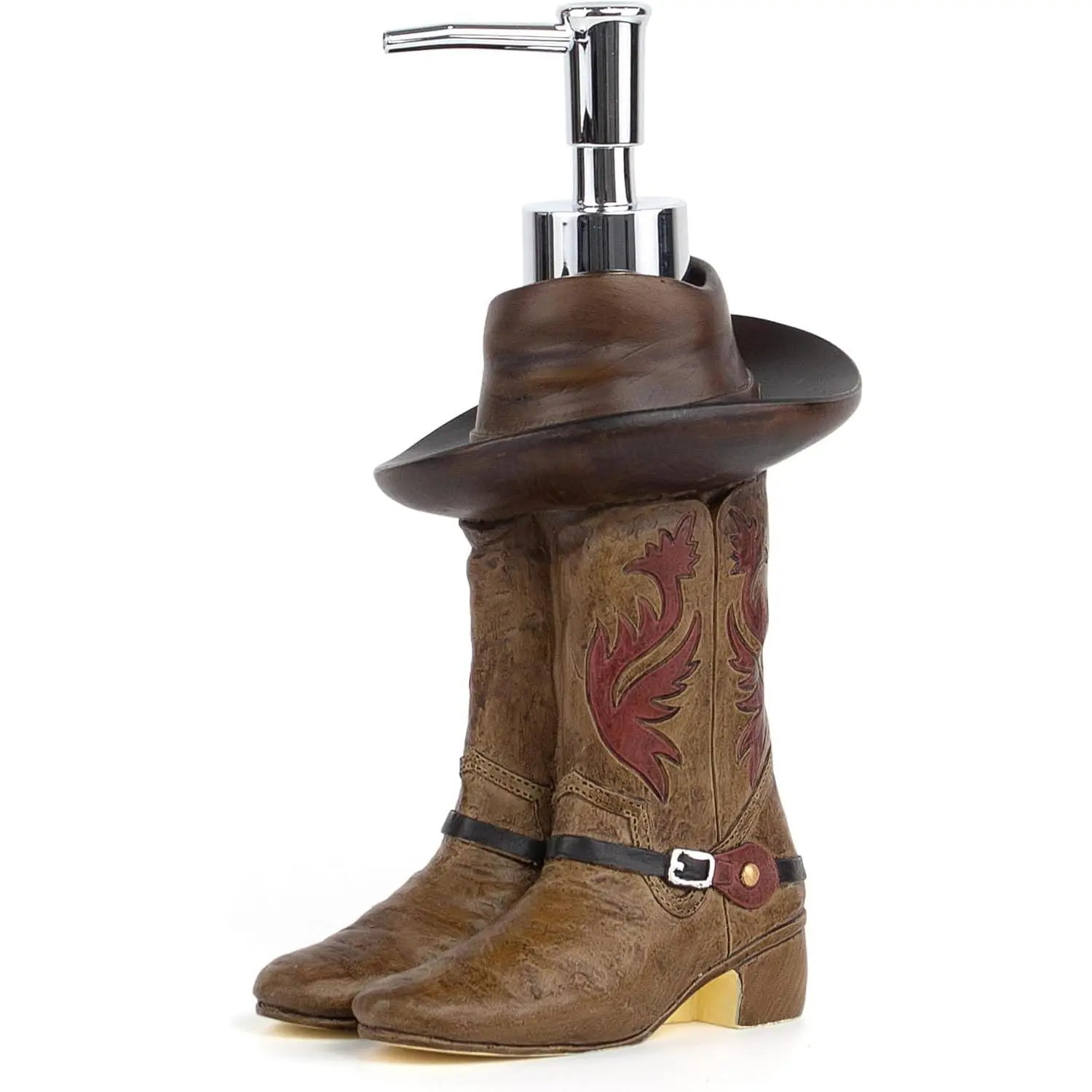 Christmas Soap Dispenser, Cowboy Boots Christmas Bathroom Countertop Hand Soap Dispensers, Chritmas Bathroom Accessories, Refillable Resin Dispenser for Lotion, Shampoo, 6.8fl oz/200ml