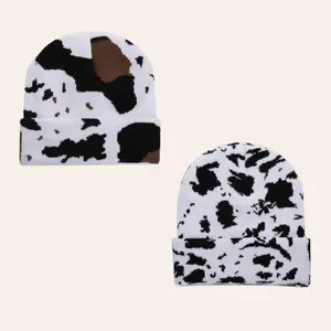 Print Hatsb Camo Beanies Cheetah Aesthetic Accessories Beanie Knit Hat Grunge Clothes Cow Print Beanies