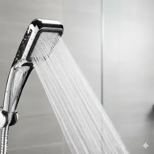 High-Pressure Water Saving Handheld Shower Head, One-Click Switch Multi-Mode Massage Spray, Anti-Clog Rust Proof Shower Head with Anti-Slip Ergonomic Grip, Universal for Home and Travel.