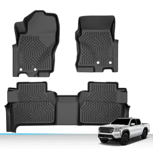 Fit For 2022-2024 Nissan Frontier Crew Cab,TPE Floor Mats All Weather Floor Mats Rubber Liners,Waterproof Anti-slip Durable Floor Mats,Car Accessories