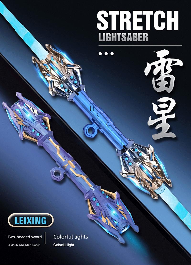 Thunder Star Scepter - Retractable Double-Ended Handheld Toy | Smart Sound-Activated Color Change & Dynamic Lighting Effects with Built-in High-Capacity Battery | Gift Giving | Handheld Toy | Handheld Sword | Children's Toy / Kids' Toy | Gift for Children