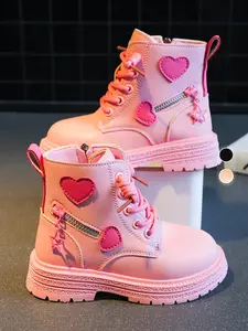 Fashionable Cute Kids Boots, Comfortable Side Zipper Boots for Girls, Casual Trendy Boots for Daily Wear, Perfect for Students, High Top Boots, Winter Guardian Boots