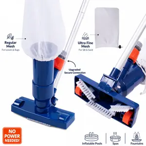 Upgraded Swimming Pool Spa Jet Vacuum Cleaner with Brush & 56" Pole,for Above Ground/Inflatable Pool,Hot Tub,Pond, Spa, Lake and Fountain outdoorfun