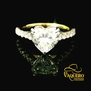14K Gold Heart-Cut CVD Diamond Engagement Ring
