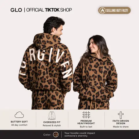 GLO Kingdom Essential Hoodie | Animal Print Collection | Christian Hoodie, Oversized Unisex Fit