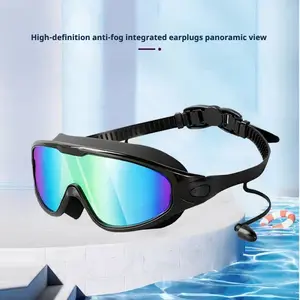 Large frame swimming goggles adult high definition anti-fog electroplated swimming glasses silicone anti-ultraviolet goggles