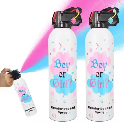 Handheld 8 In Gender Reveal Powder Extinguisher - Pull Pin/Squeeze Trigger Release, Non-Toxic Cornstarch Powder (Pink/Blue), Easy-to-Use Home Party Supplies for Baby Shower Activities, Confetti & Spray Party Supplies, Multiple Sets Available