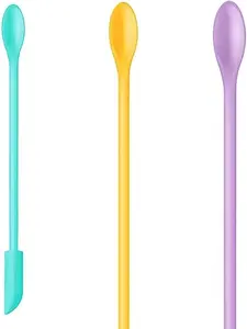 Silicone Spatula Set (3Pcs) - Mini Scraper Tool for Beauty & Food - Reach Every Last Drop, Multi-Size Spatulas for Makeup Jars, Lotion Bottles & Kitchen Containers​