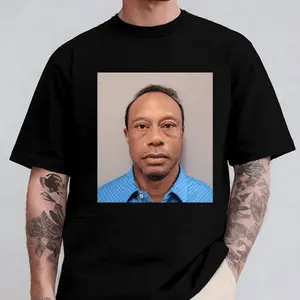 Tiger Woods Mugshot 2026 Cotton Unisex T-Shirt (Sweatshirt Hoodie) Hoodied Cotton Hoodie For Everyone Hoodied Hoodie Sweater for Anyone