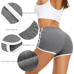 7 Pack Womens Cotton Shorts, Dolphin Booty Athletic Gym Sports Shorts for Yoga Lounge Running zadie pink