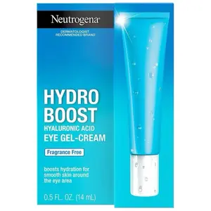 Neutrogena Hydro Boost Under Eye Cream with Purified Hyaluronic Acid Keeps Area Smooth & Hydrated Fragrance Free Non Comedogenic 0.5 oz Daily Use