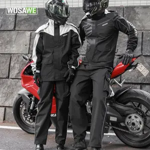 WOSAWE Motorcycle Riding Raincoat Suits Men Women Cycle Jersey Waterproof Rain Jacket and Pants Reflective Work Rain Coats Lightweight Hiking Rainsuit Set